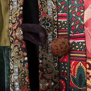 ZUZKA Handmade 
VELVET PATCHWORK SHAWL COLLAR COAT